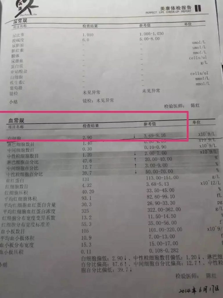 白细胞减少